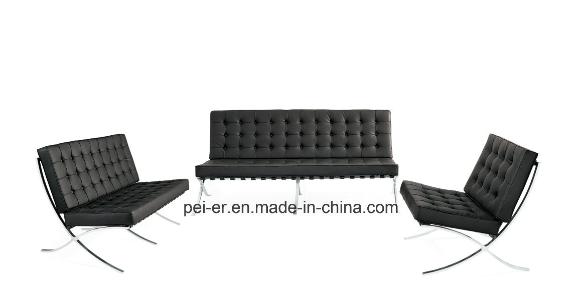 Modern Leisure Barcelona Leather Steel Sofa Chair (PE-F66-3)