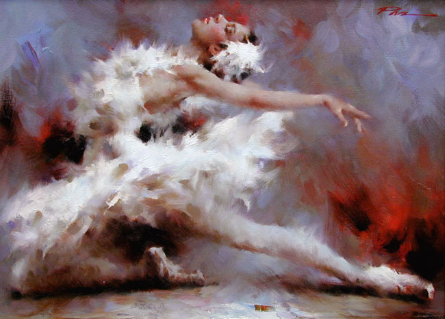 Handmade Ballet Dancer Oil Paintings on Canvas for Decoration