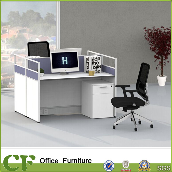 2 Person Fabric Glass Office Desk Design