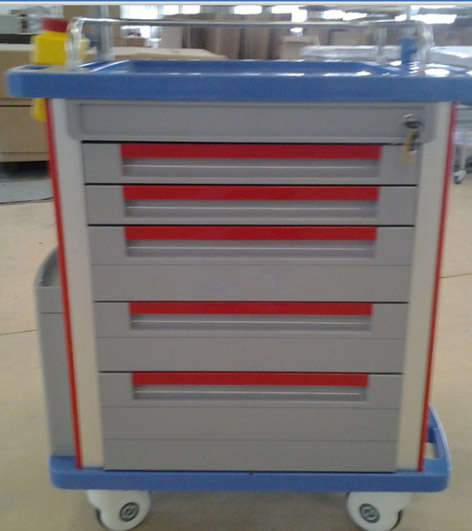 Hospital Furniture Luxurious Emergency Trolley with Disposable Lock Slv-C4014