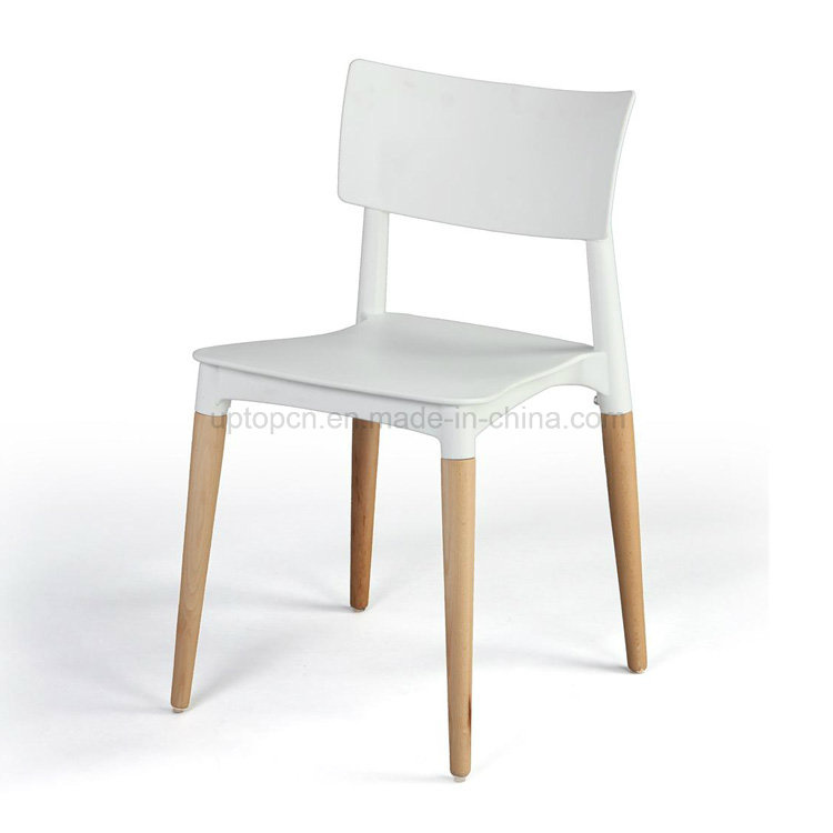 Hot Sale Dining Wooden Leg Plastic Chair (SP-UC018)