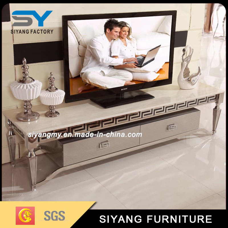 Living Room Furniture White Marble TV Cabinet TV Table