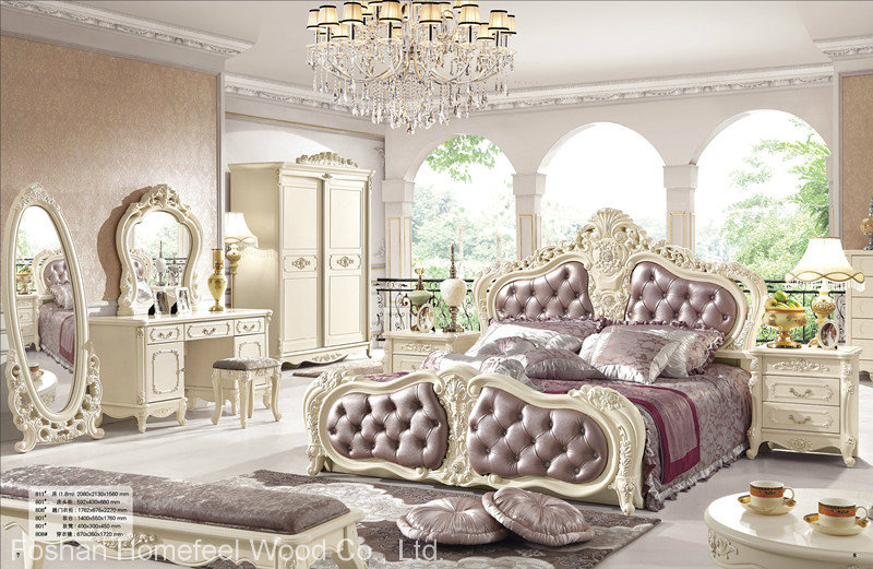 Antique Style Classical Bedroom Furniture Set (HF-MG004)