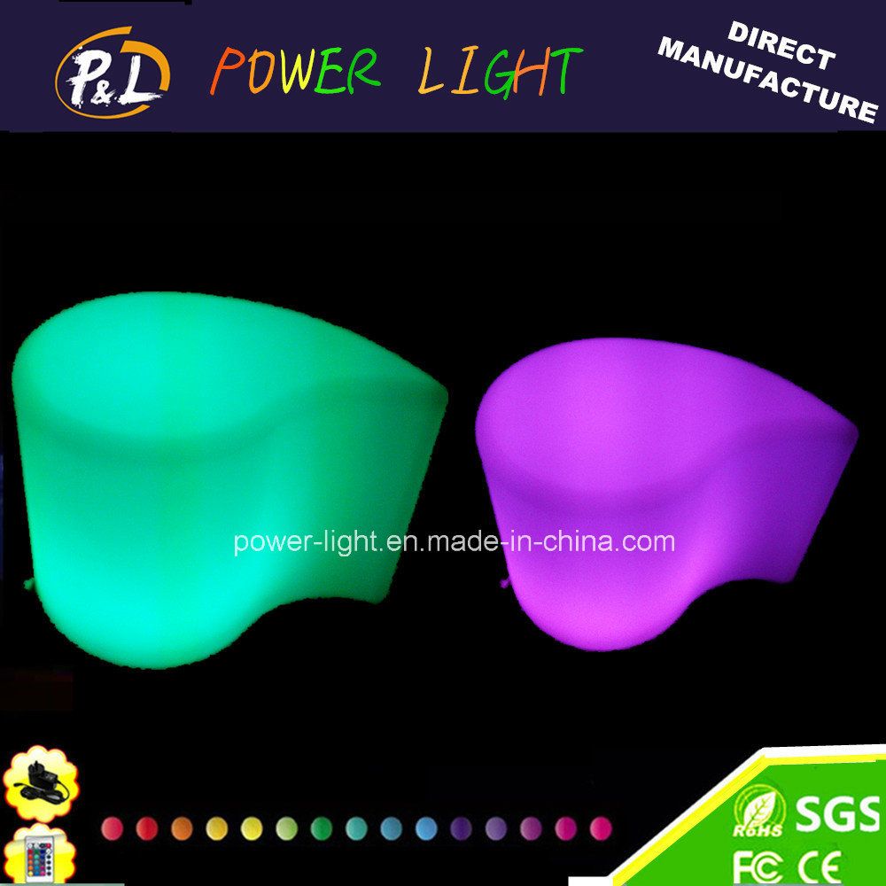 Illuminated LED Furniture Glowing Plastic LED Bar Comma Stool