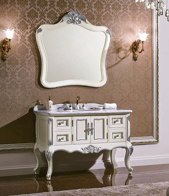Antique Style Solid Wood Bathroom Cabinet
