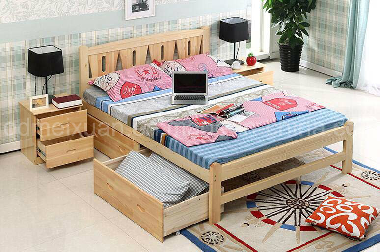 Solid Wooden Bed Modern Beds (M-X2782)