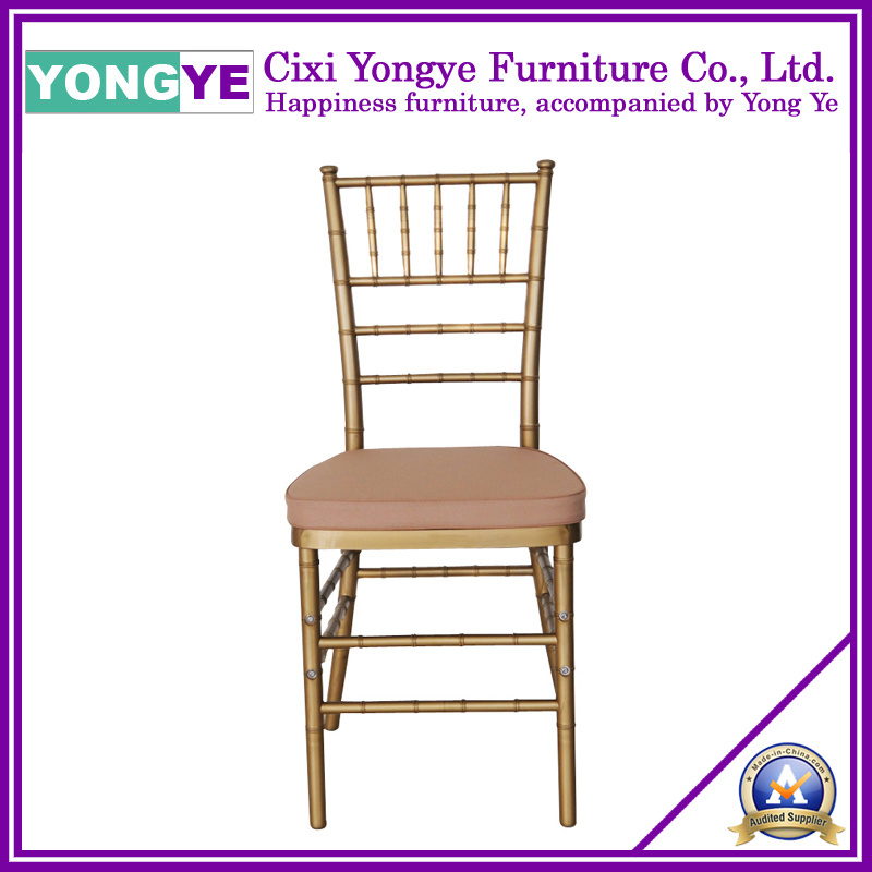Gold Wedding Resin Tiffany Chair with Cushion
