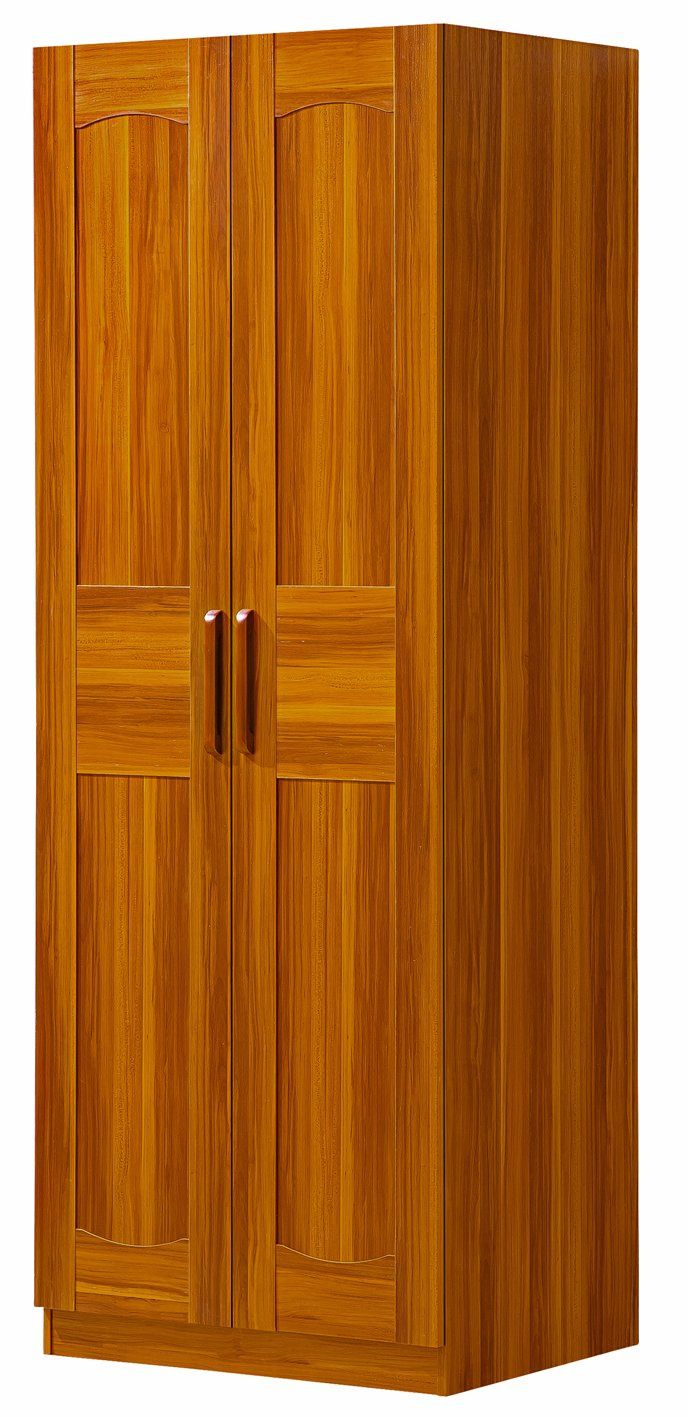 2 Doors Wardrobe Padauk Wood Color Bedroom Wardrobe