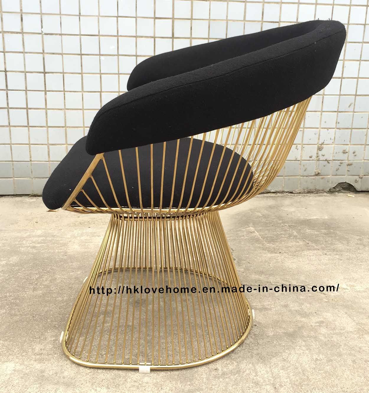 Metal Leisure Furniture Restaurant Cushion Outdoor Steel Wire Chair