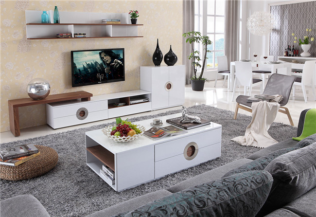 2015 Modern MDF in Oaken Wood Coffee Table (CJ-2024A)