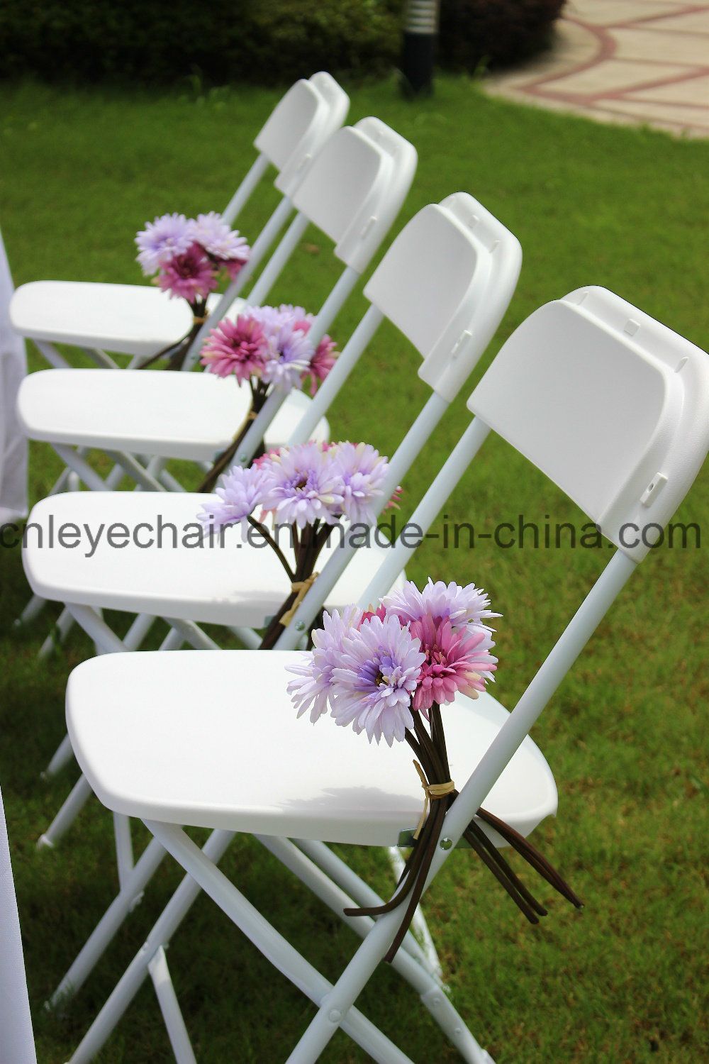 Metal Folding Chair with Plastic Seat