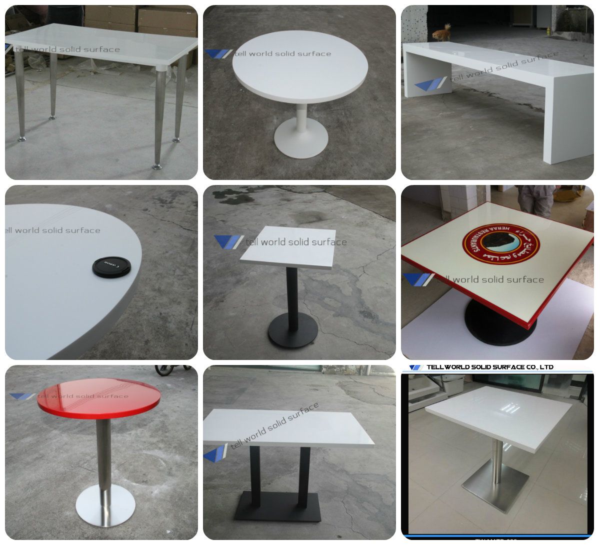 Tellworld Artificial Marble Bar Table with High Gloss Color (TW-MATB-126)