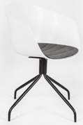 Office Chair with Plastic Back and PU Covered Foam Cushion