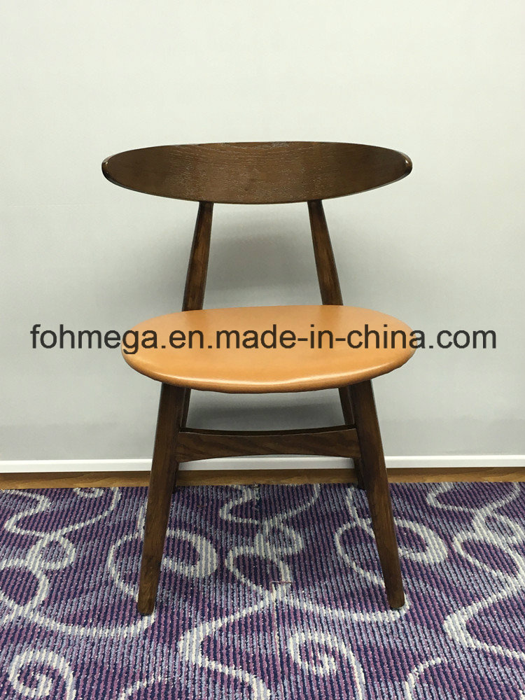 High End Solid Wood Cafe Chair with Leather Upholstery (FOH-BCC37)
