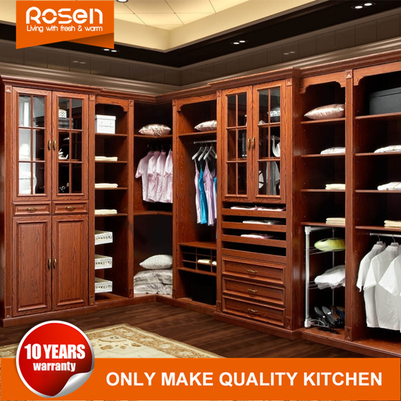 Cherry Wood Walk in Wardrobes Custom From China