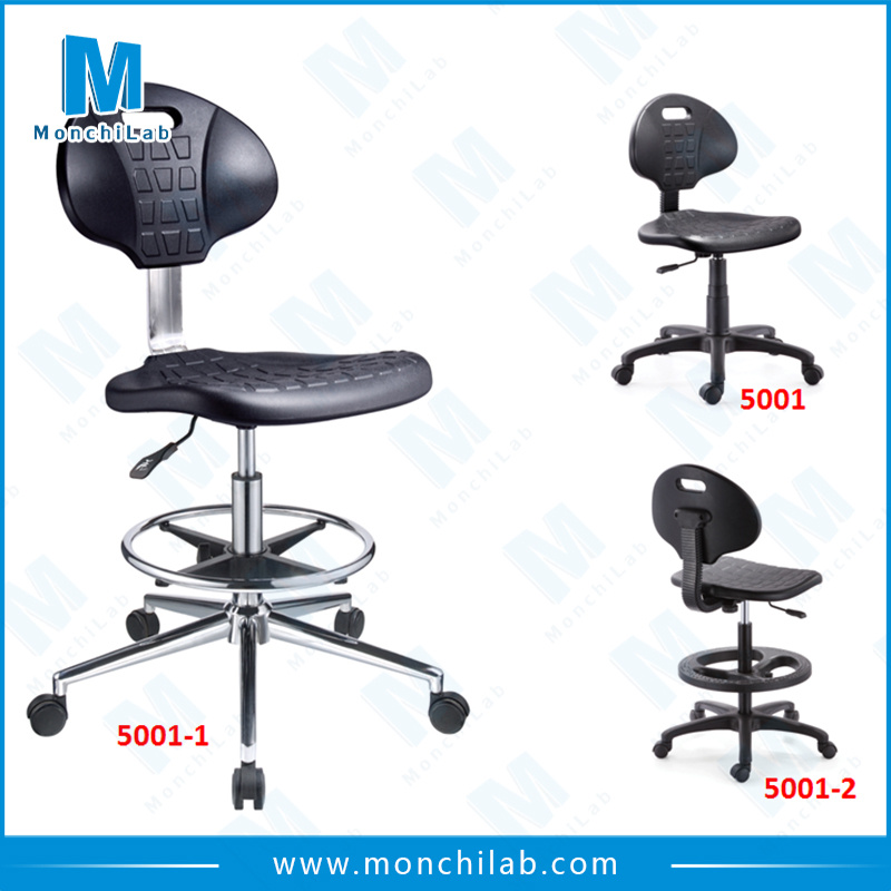 PU Lab Stool ESD Laboratory Furniture Chair with Footring