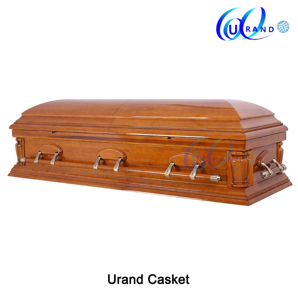 Mahogany Veneer High Gloss Velvet Coffin and Casket