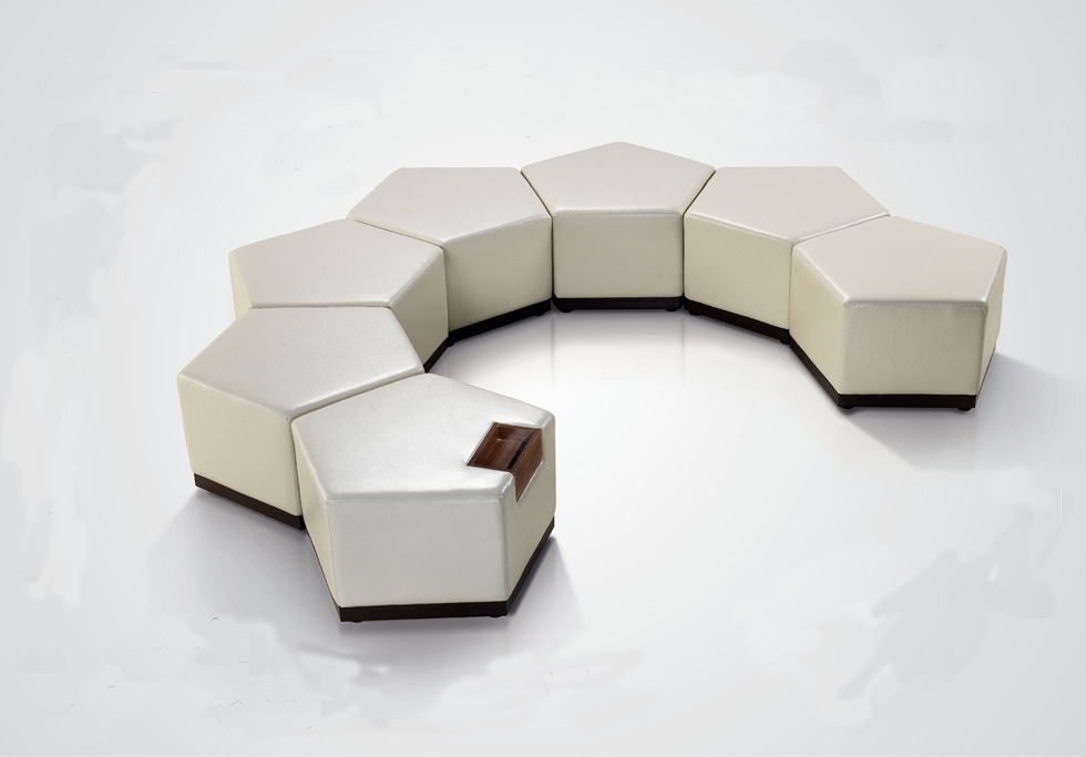 Combined Modern Hotel Furniture PU Leather Ottoman