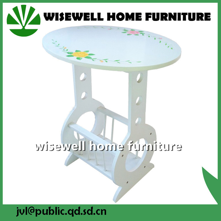 Wood Living Room Side End Table for Magazine (W-T-866)