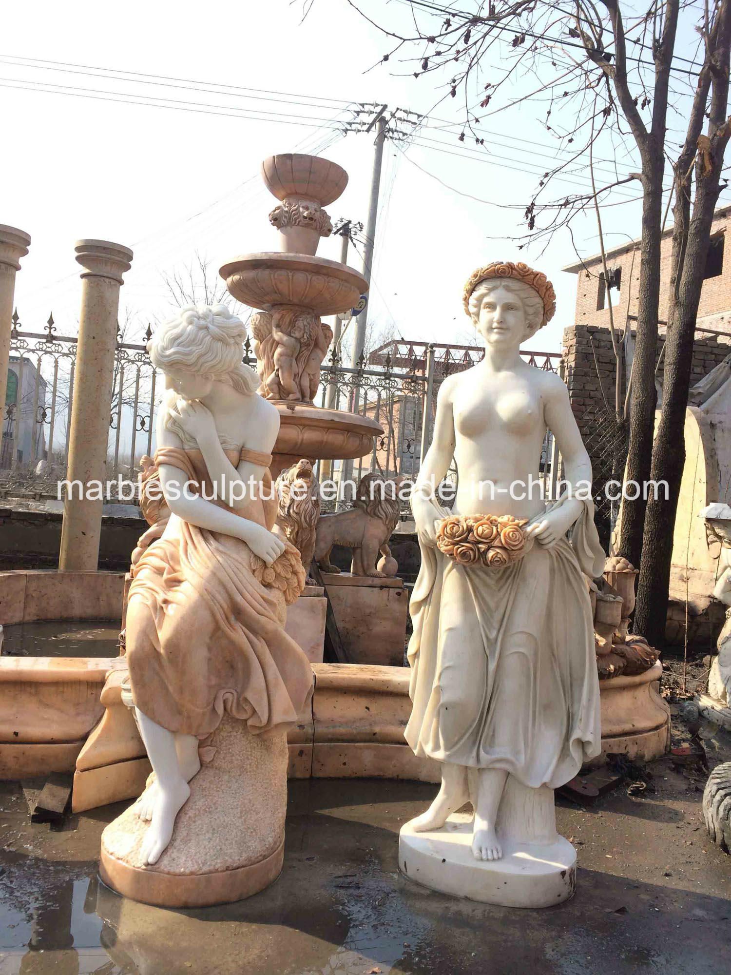 Natural White Marble Statue of Person for Garden (SY-MS105)