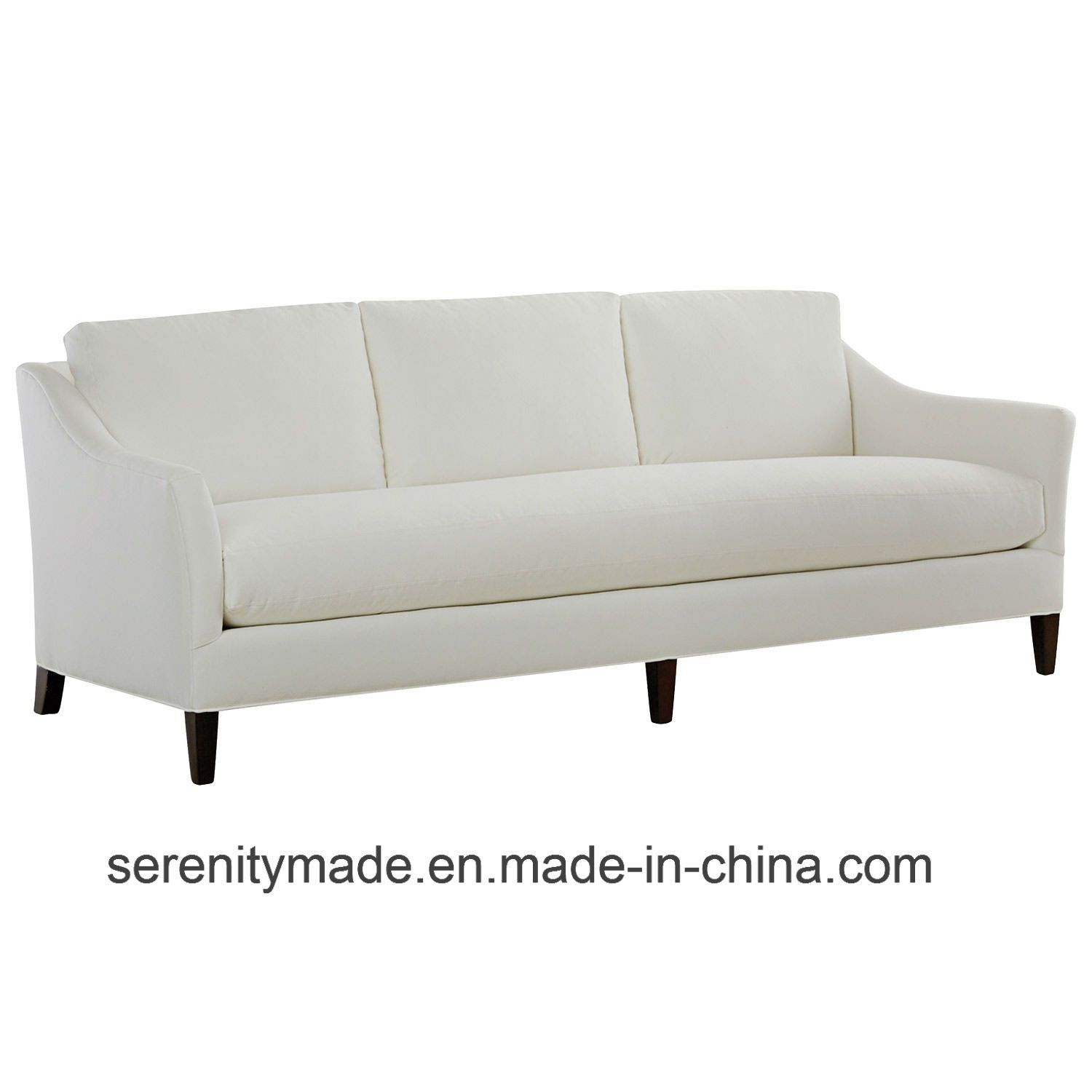 MID-Century Black PU Leather Sofa for Living Room