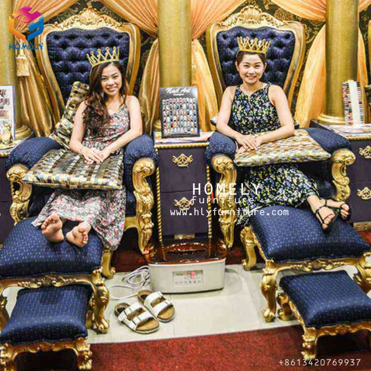 Fancy High Back Throne White Pedicure Chair SPA Tech Chairs Wholesale