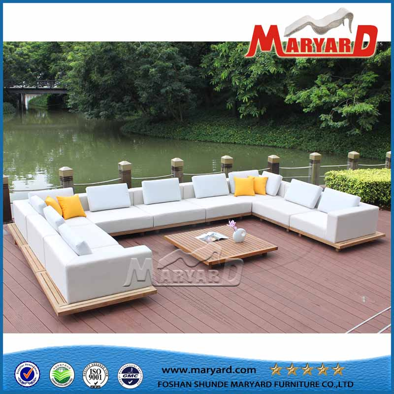 Teak+ Quick Dry Foam +Fabric Outdoor Sofa Set for Patio