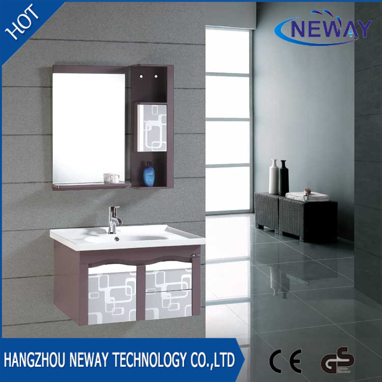 Simple PVC Wall Corner French Bathroom Vanity Cabinet