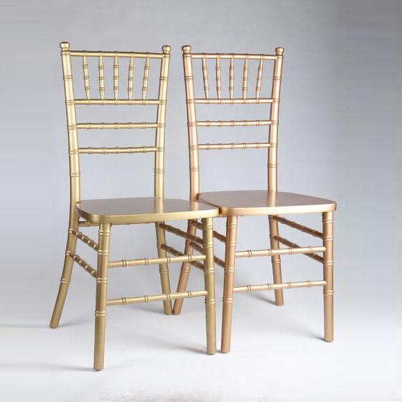 Chinese Wedding Gold Solid Wood Chiavari Ballroom Chair
