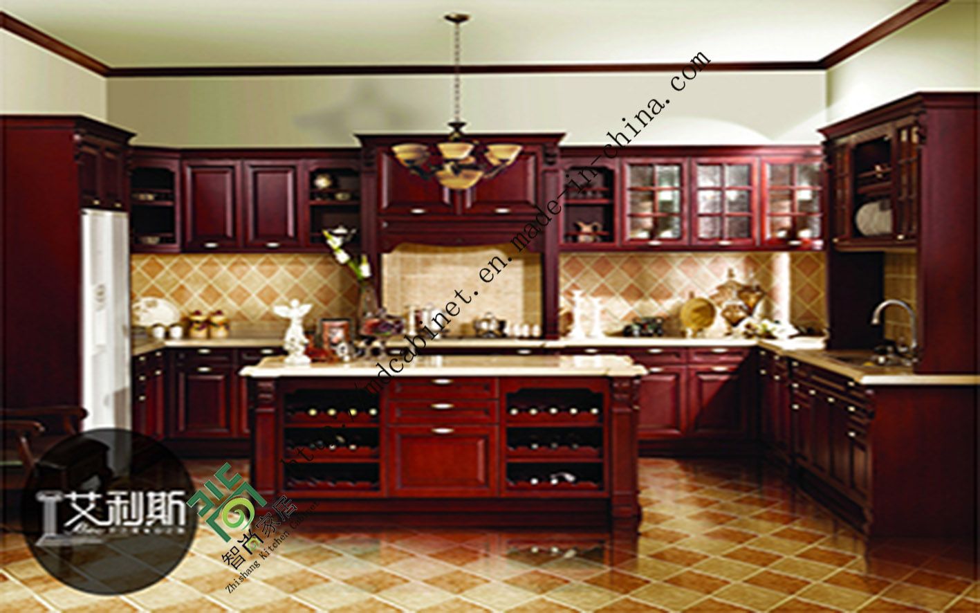 Modern Design Solid Wood Kitchen Cabinets (zs-318)