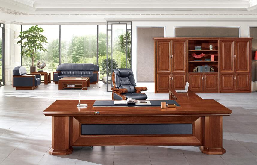 Antique Walnut Wood Veneer MDF Office Furniture Luxury