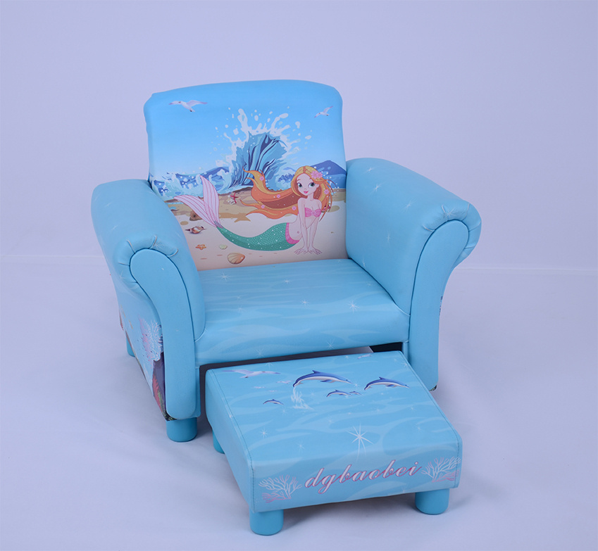Modern Single Seat Kids Sofa with Ottoman (SF-74)