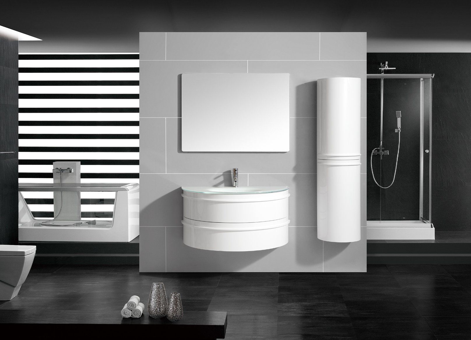 Wall Mounted PVC Bathroom Cabinet