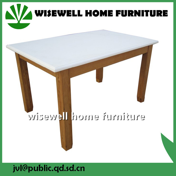 Solid Oak Wood Rectangle Dining Table in Bi-Color Finish