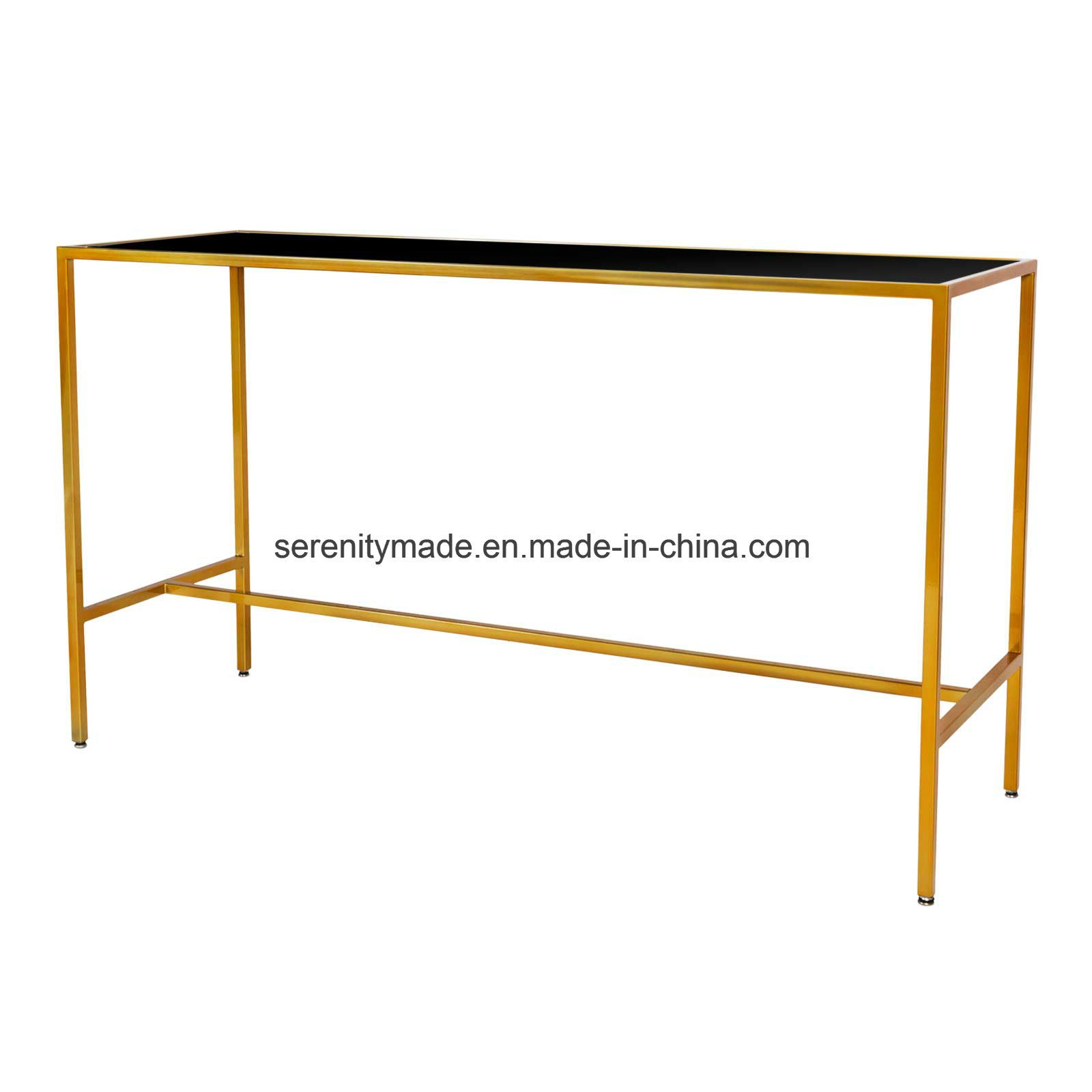 Wholesale Modern Dining Cafe Bar Corner Marble Top Table with Steel Legs