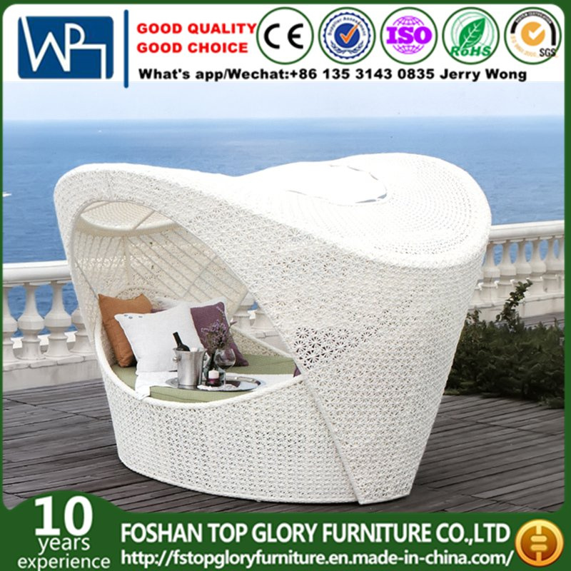 Wicker Daybed Outdoor Sun Bed Chaise Lounge Day Bed (TGLU-03)
