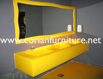 Yellow Solid Surface Corian Wash Basin