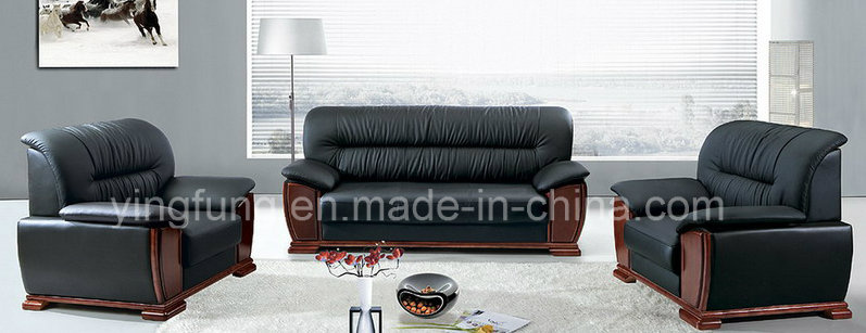Bset Selling PU Leather Office Sofa with Wooden Base (SF-638)