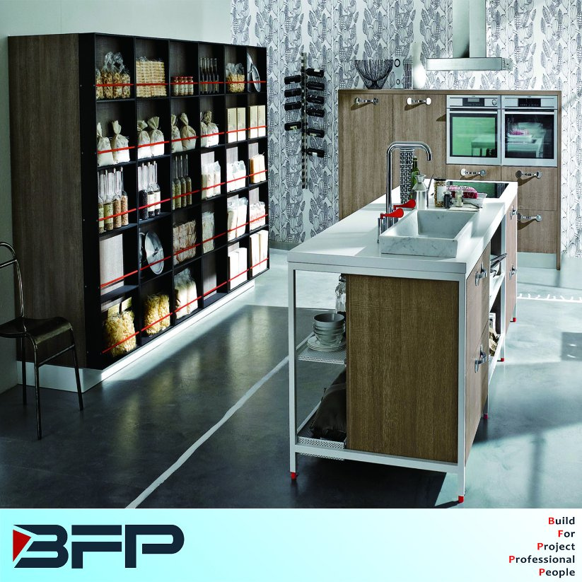 Kitchen Furniture Cupboard Wood Veneer Kitchen Cabinets for Sale