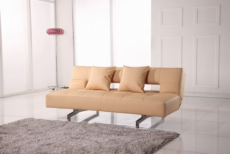 Elegant PU Leather Convertible Sofa Bed