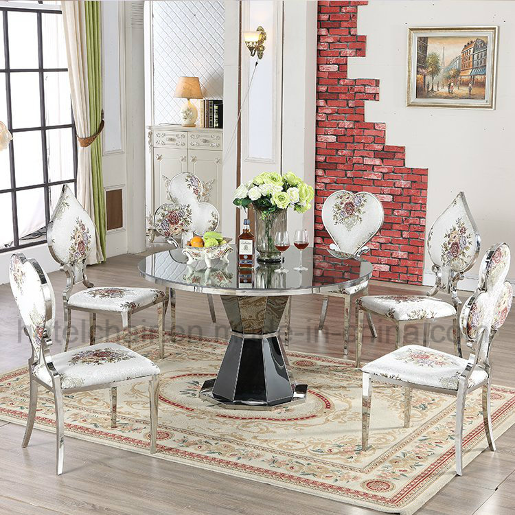 Promotion Steel Base Marble Top Round Dining Table