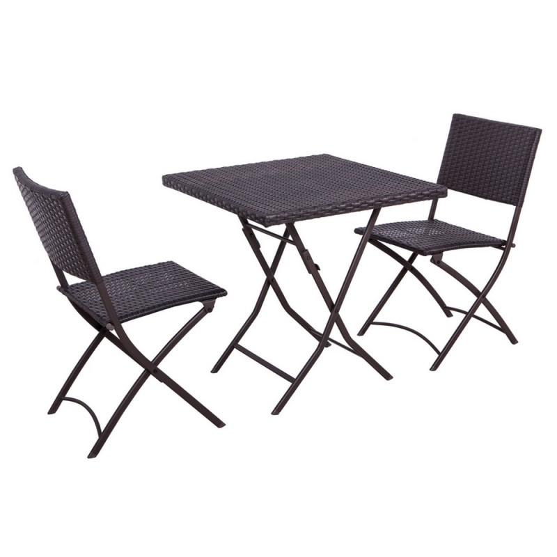 Garden Furniture Rattan Wicker Folding Bistro Set