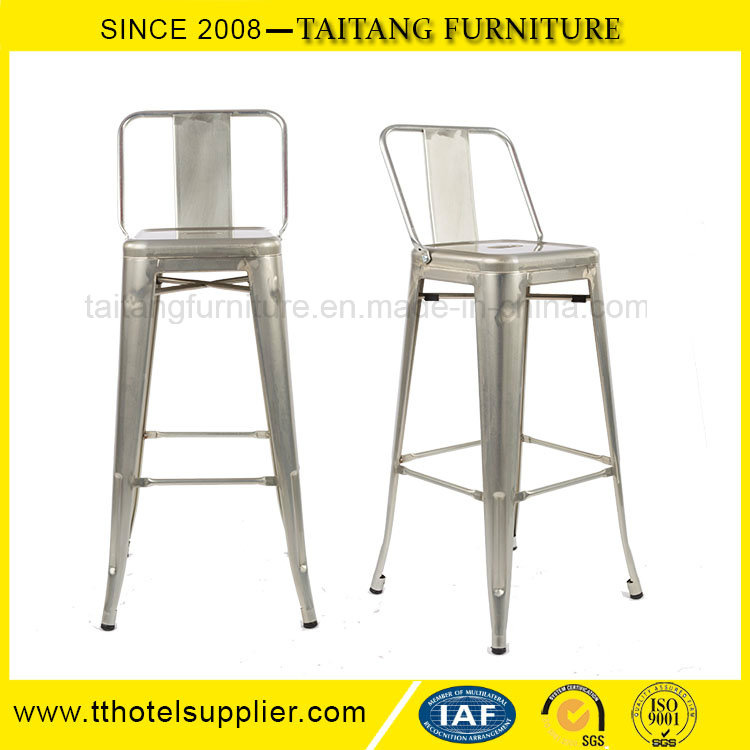 Low Back Metal Bar Chair with Legs Rest