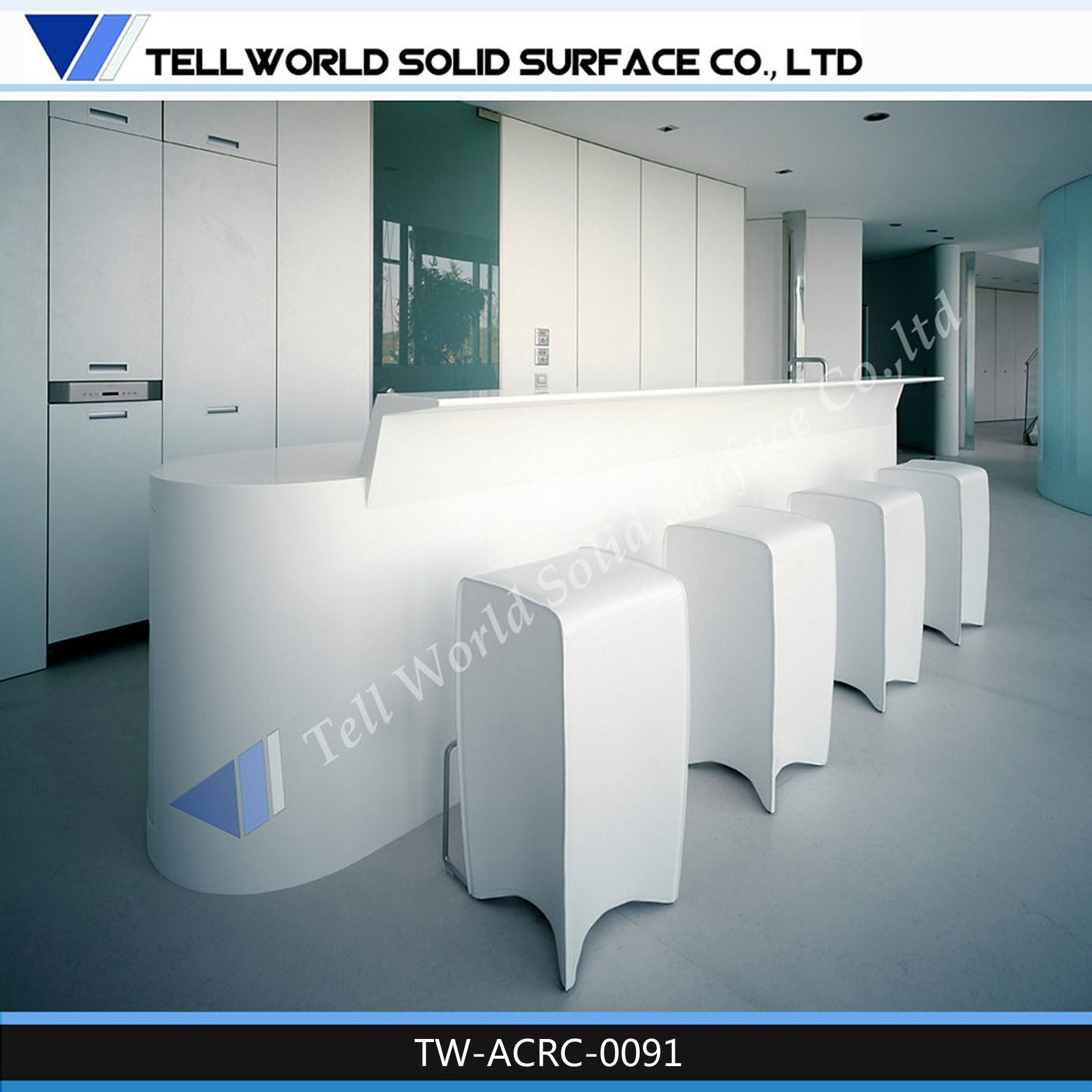 Modern Design Reception Counter Corian Coffice Reception Desk