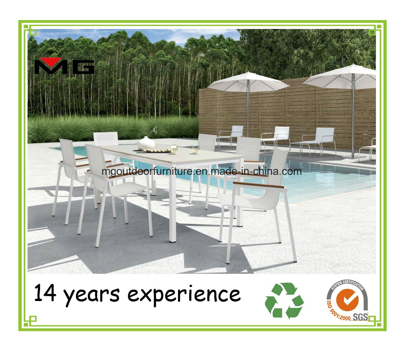Aluminium Outdoor Dining Furniture Plastic Wood Garden Tables