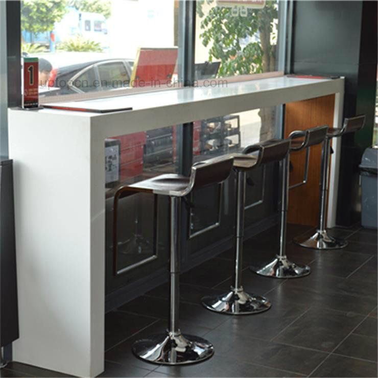 Stainless Steel Round Base Glossy Bar Chair with Footrest (SP-CS136)