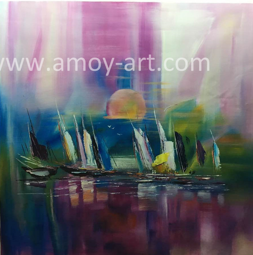 Nordic Art Ship and Sea Oil Paintings for Wall Decor