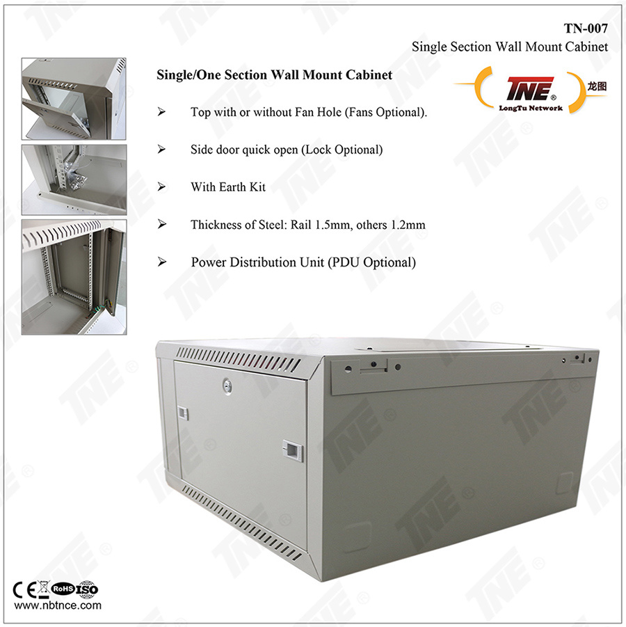 19'' Single/One Section Wall Mount Network Cabinets Size 9u 600mm Depth