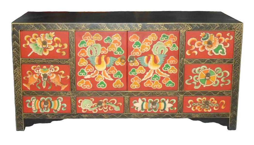 Antique Painted Wooden TV Cabinet TV285