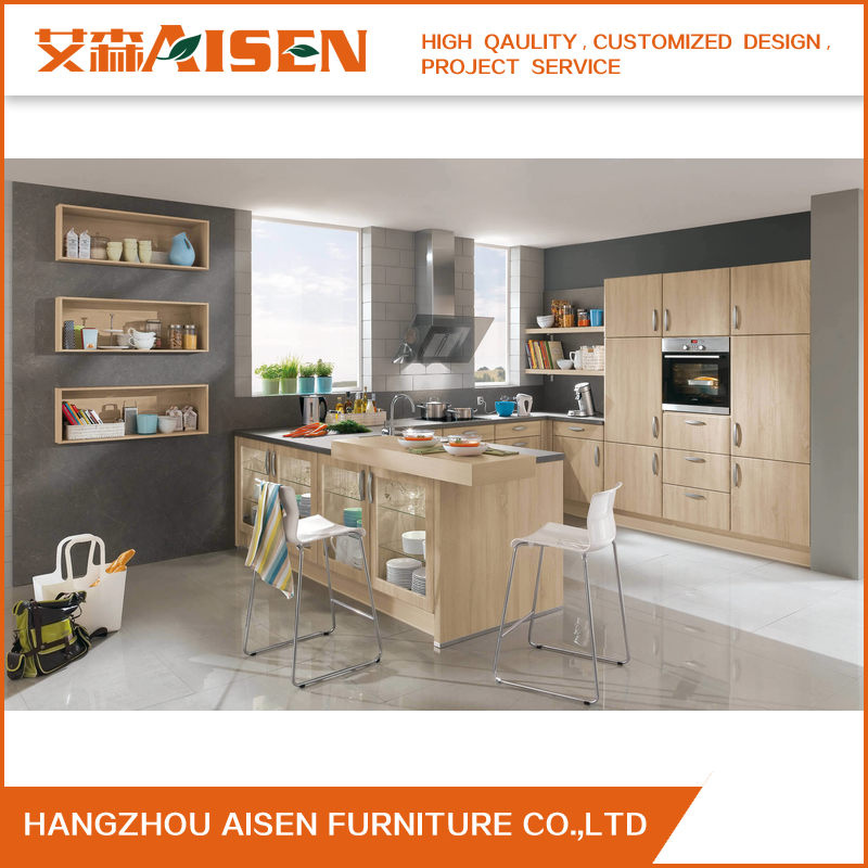 Modular PVC Membrane Kitchen Cabinet From Professional Manufacturer